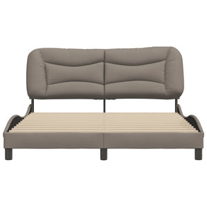 Bed Frame without Mattress "Hvar" Taupe 160x200 cm Fabric