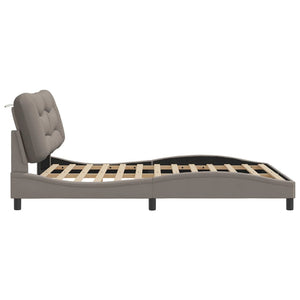 Bed Frame without Mattress "Hvar" Taupe 160x200 cm Fabric