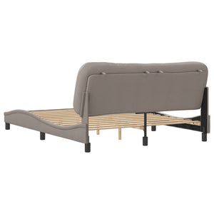 Bed Frame without Mattress "Hvar" Taupe 160x200 cm Fabric
