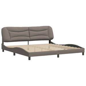 Bed Frame without Mattress "Hvar" Taupe 200x200 cm Fabric