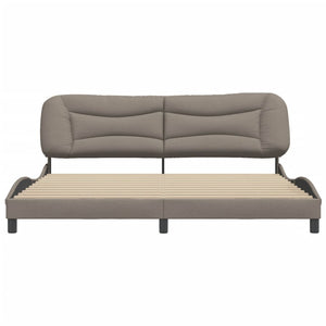 Bed Frame without Mattress "Hvar" Taupe 200x200 cm Fabric
