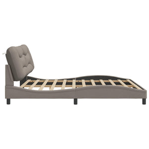 Bed Frame without Mattress "Hvar" Taupe 200x200 cm Fabric