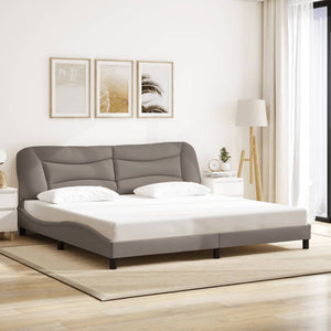 Bed Frame without Mattress "Hvar" Taupe 200x200 cm Fabric