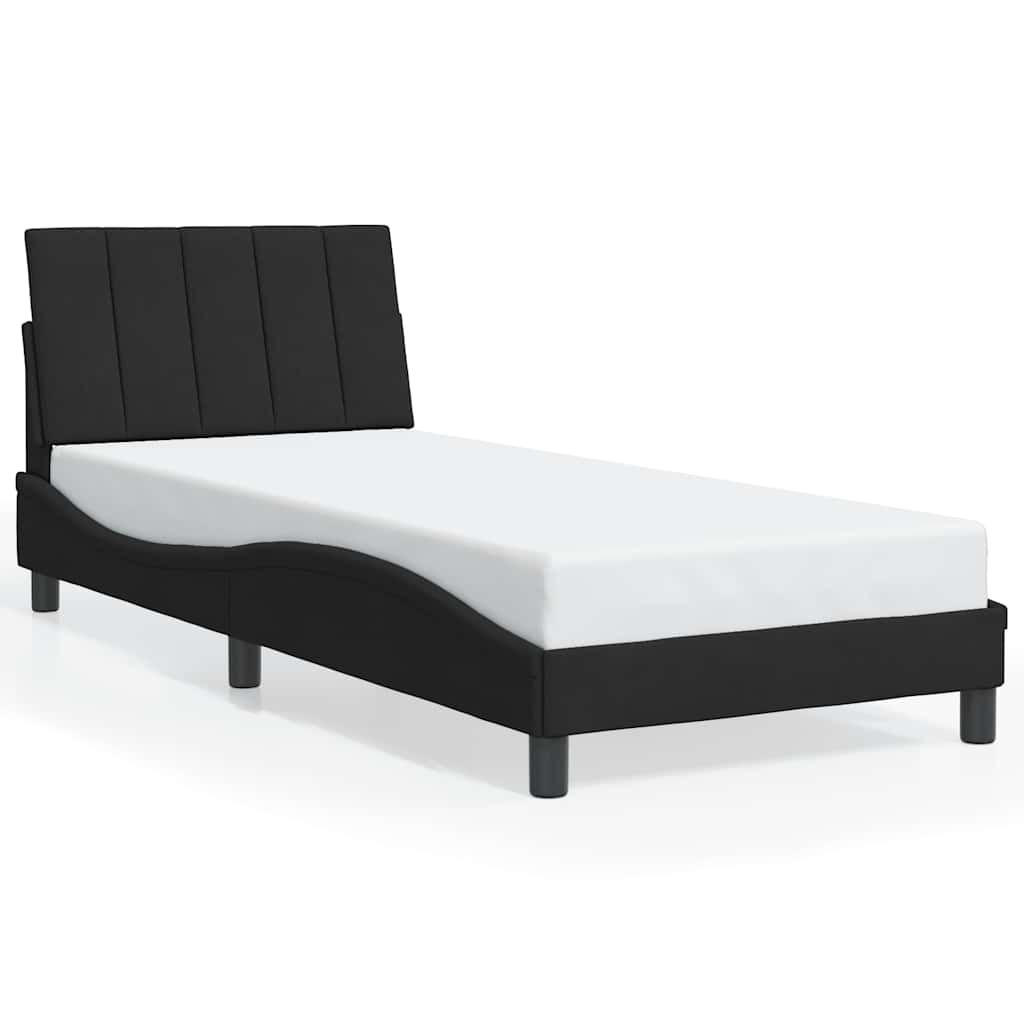 Bed Frame without Mattress "Hanko" Black 90x200 cm Velvet