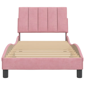 Bed Frame without Mattress "Hanko" Pink 90x200 cm Velvet