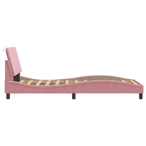 Bed Frame without Mattress "Hanko" Pink 90x200 cm Velvet