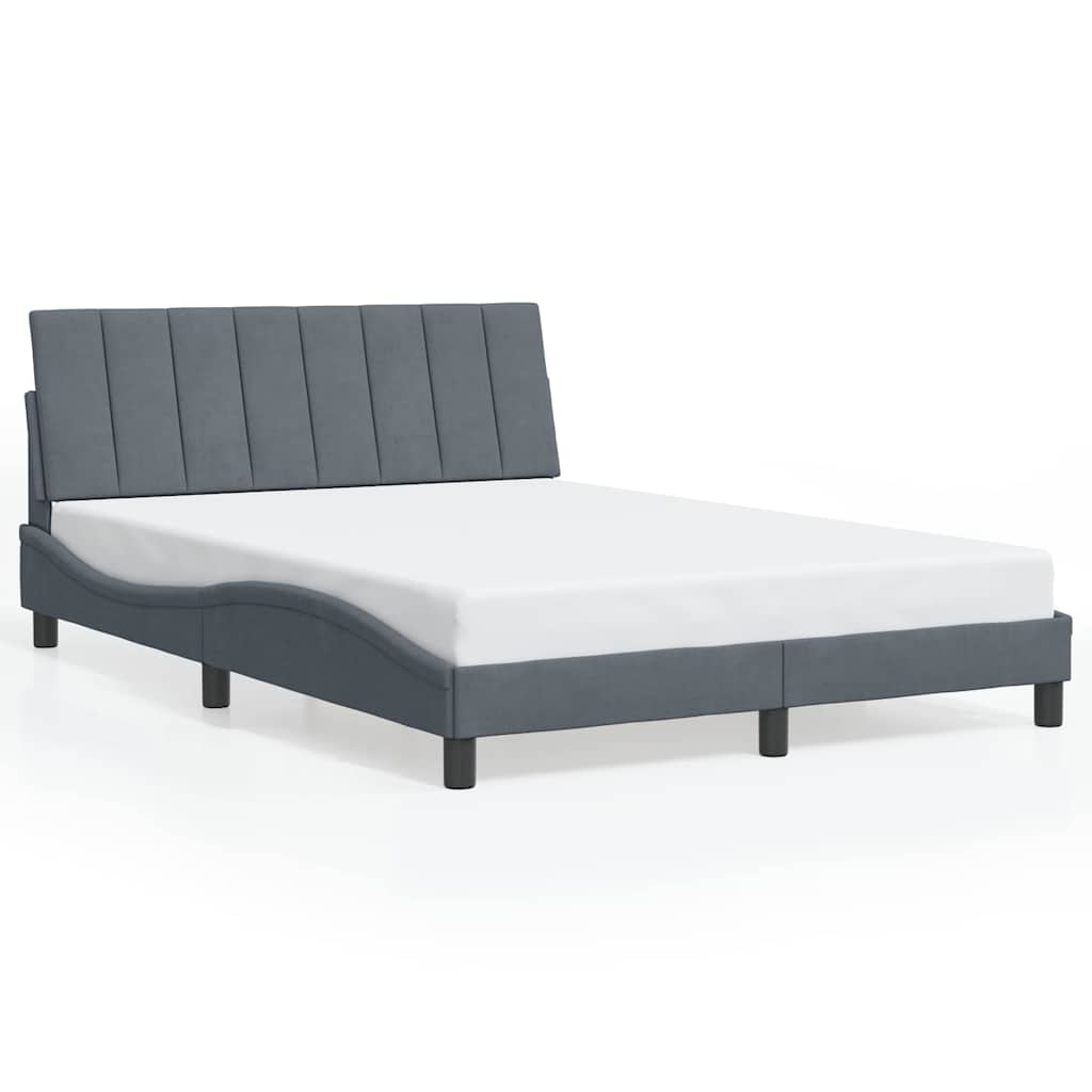 Bed Frame without Mattress "Hanko" Dark Grey 120x200 cm Velvet