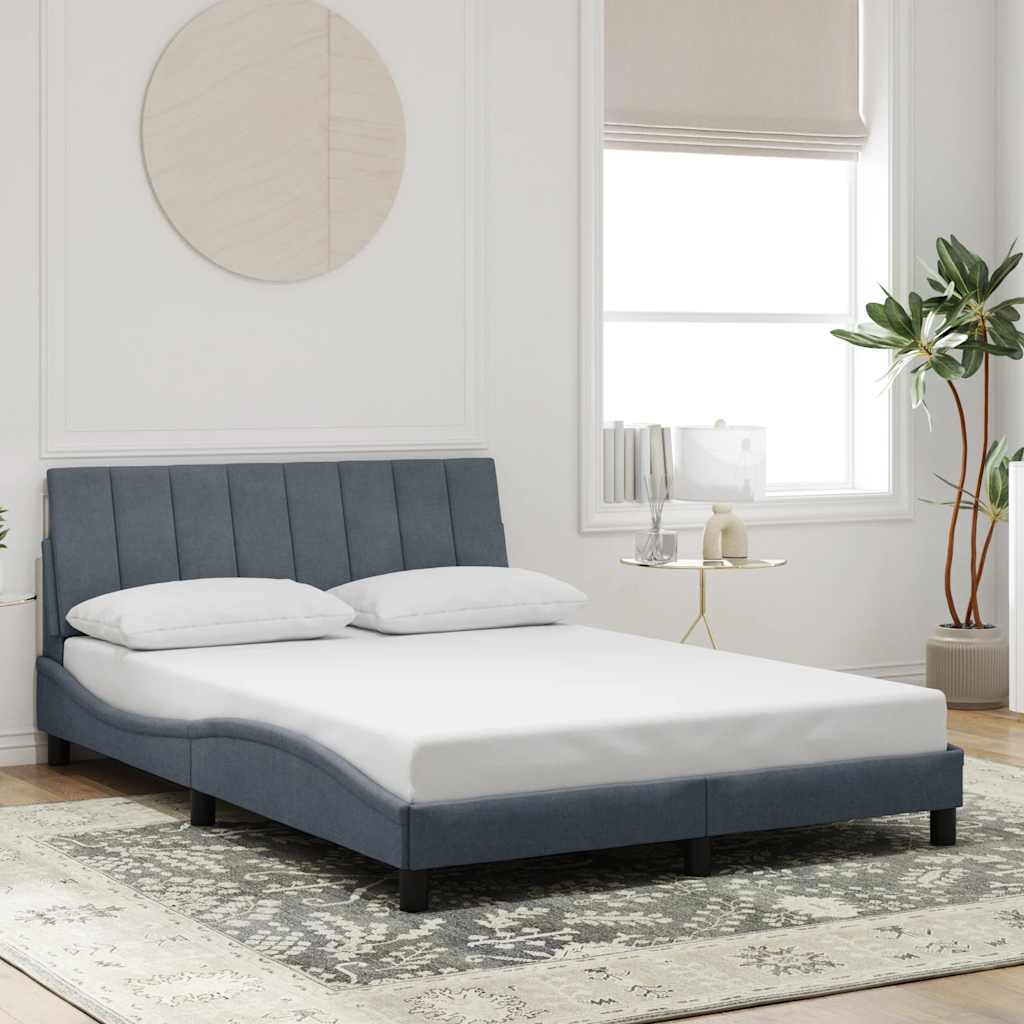 Bed Frame without Mattress "Hanko" Dark Grey 120x200 cm Velvet