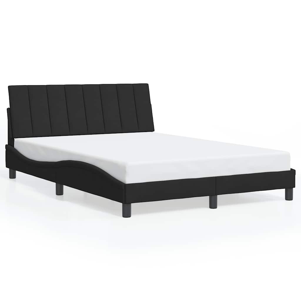 Bed Frame without Mattress "Hanko" Black 140x200 cm Velvet