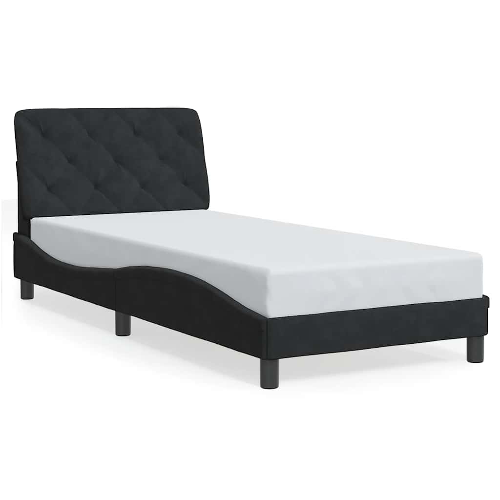 Bed Frame without Mattress Black 80x200 cm Velvet