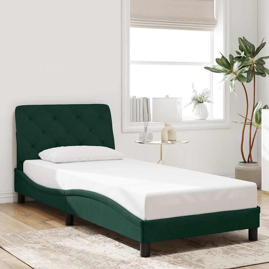 Bed Frame without Mattress Dark Green 80x200 cm Velvet