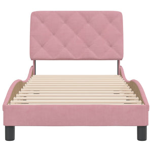 Bed Frame without Mattress Pink 80x200 cm Velvet