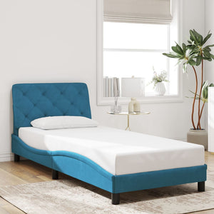 Bed Frame without Mattress Blue 90x190 cm Velvet