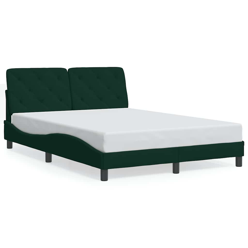 Bed Frame without Mattress Dark Green 120x200 cm Velvet
