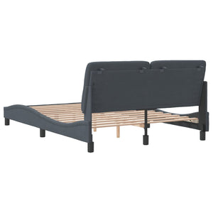 Bed Frame without Mattress Dark Grey 140x190 cm Velvet