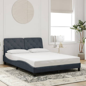 Bed Frame without Mattress Dark Grey 140x190 cm Velvet