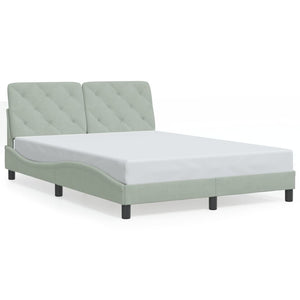 Bed Frame without Mattress Light Grey 140x200 cm Velvet