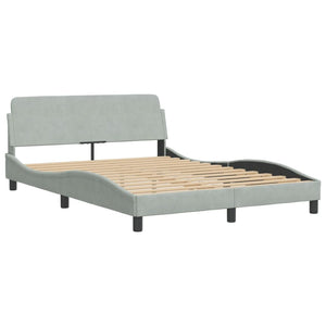 Bed Frame without Mattress Light Grey 140x200 cm Velvet