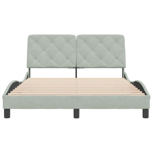 Bed Frame without Mattress Light Grey 140x200 cm Velvet