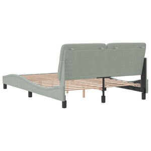 Bed Frame without Mattress Light Grey 140x200 cm Velvet