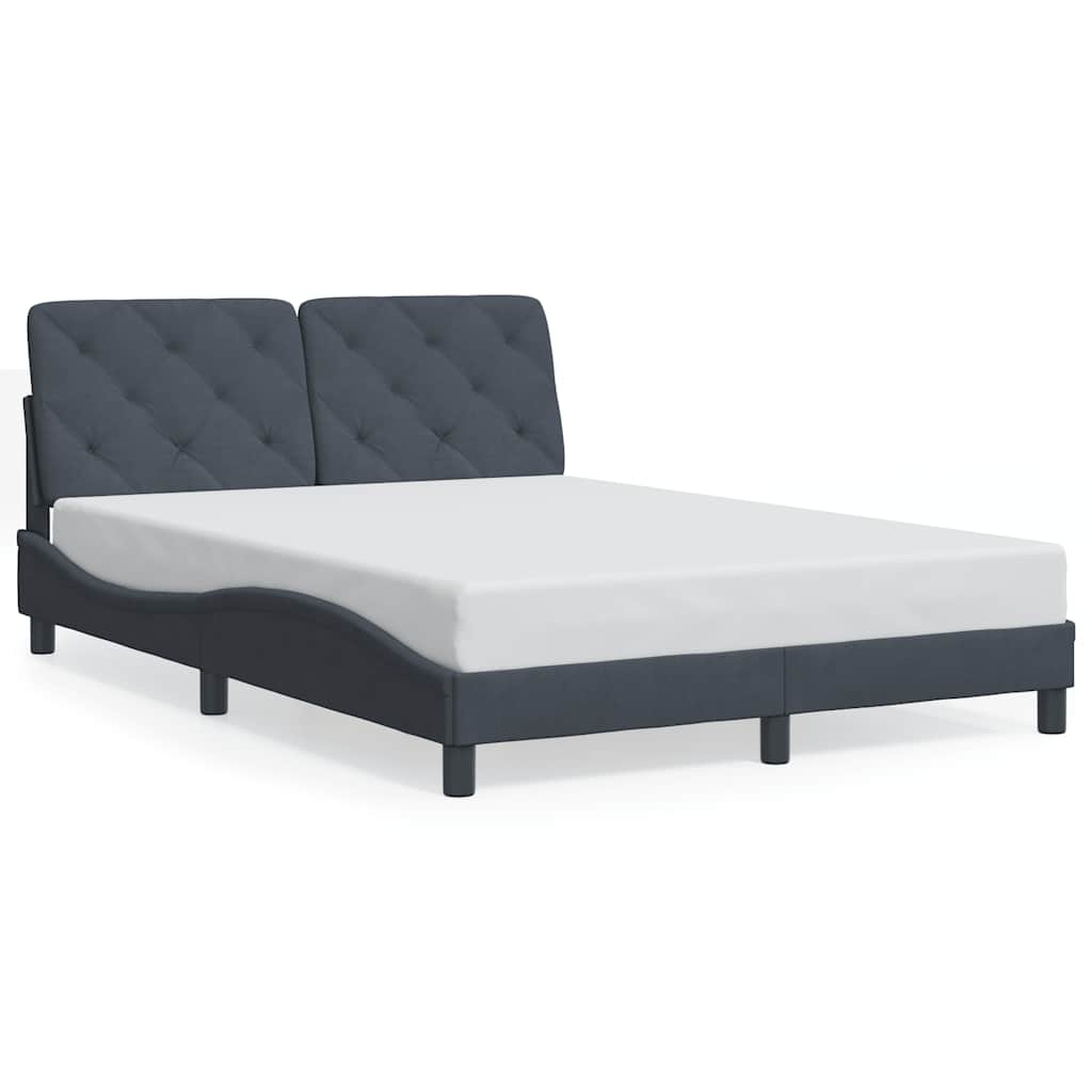 Bed Frame without Mattress Dark Grey 140x200 cm Velvet