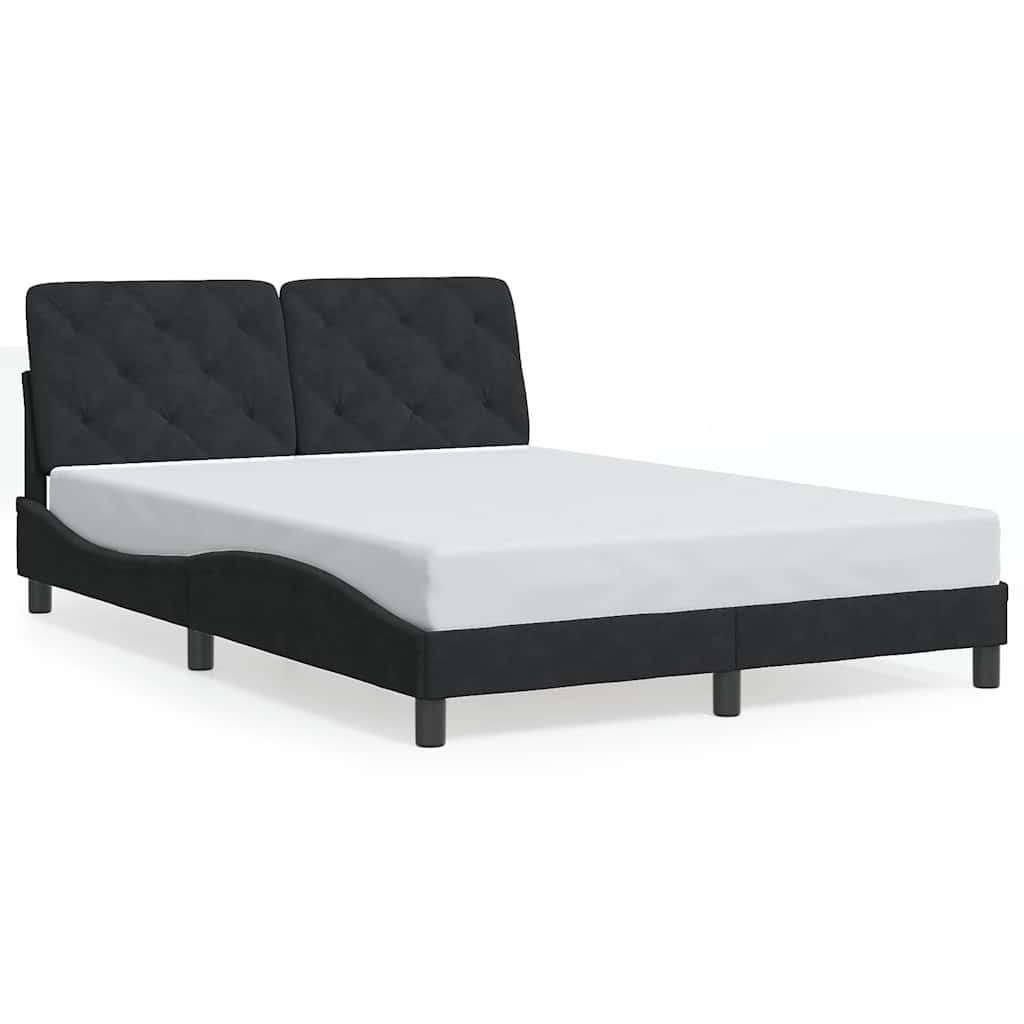Bed Frame without Mattress Black 140x200 cm Velvet
