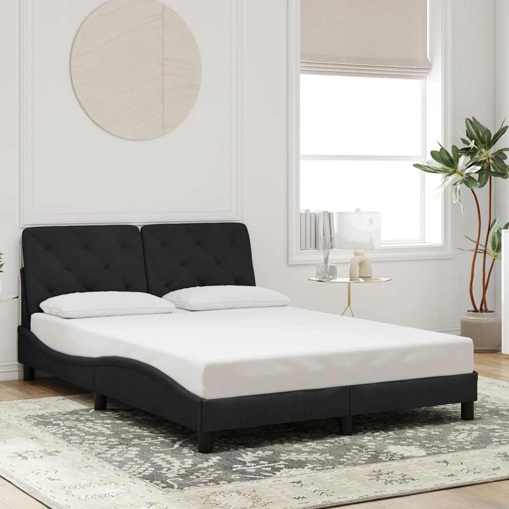 Bed Frame without Mattress Black 140x200 cm Velvet