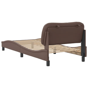 Bed Frame without Mattress "Hvar" Brown 80x200 cm Faux Leather