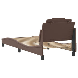 Bed Frame "Viana" without Mattress Brown 80x200 cm Faux Leather