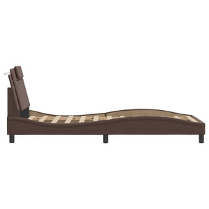 Bed Frame "Viana" without Mattress Brown 80x200 cm Faux Leather