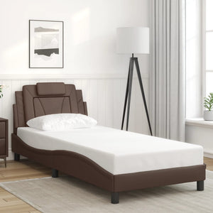 Bed Frame "Viana" without Mattress Brown 80x200 cm Faux Leather