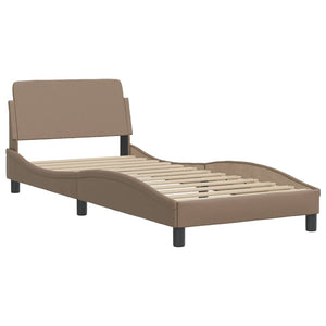 Bed Frame "Viana" without Mattress Cappuccino 90x190 cm Faux Leather