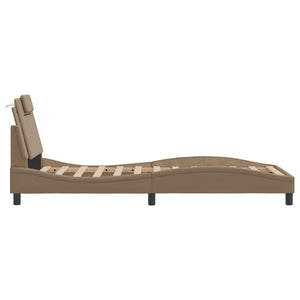 Bed Frame "Viana" without Mattress Cappuccino 90x190 cm Faux Leather