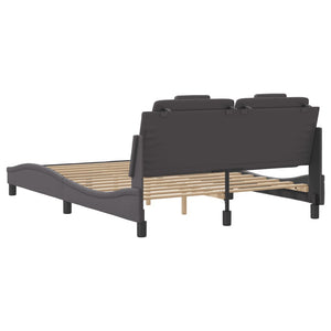 Bed Frame "Viana" without Mattress Grey 140x200 cm Faux Leather
