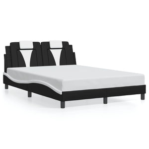 Bed Frame "Viana" without Mattress Black and White 140x200 cm Faux Leather