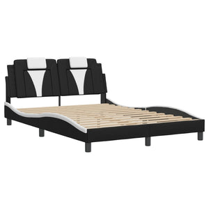 Bed Frame "Viana" without Mattress Black and White 140x200 cm Faux Leather