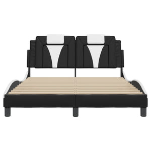 Bed Frame "Viana" without Mattress Black and White 140x200 cm Faux Leather