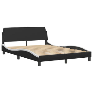 Bed Frame "Viana" without Mattress Black and White 140x200 cm Faux Leather
