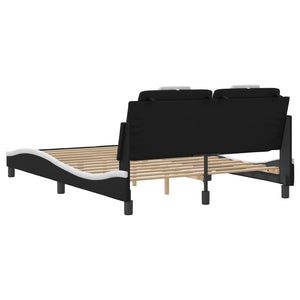 Bed Frame "Viana" without Mattress Black and White 140x200 cm Faux Leather