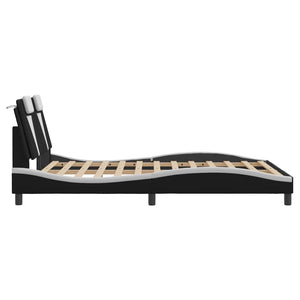 Bed Frame "Viana" without Mattress Black and White 140x200 cm Faux Leather