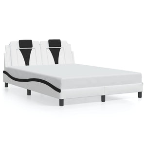Bed Frame "Viana" without Mattress White and Black 140x200 cm Faux Leather