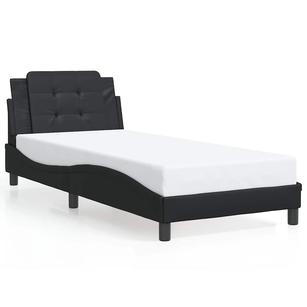 Bed Frame without Mattress "Zadar" Black 90x190 cm Faux Leather
