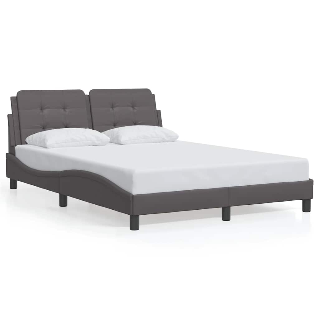 Bed Frame without Mattress "Zadar" Grey 140x200 cm Faux Leather