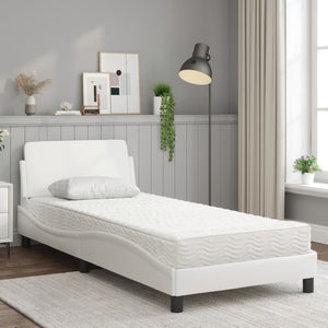 Bed with Mattress "Dover" White 80x200 cm Faux Leather