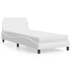 Bed with Mattress "Dover" White 80x200 cm Faux Leather