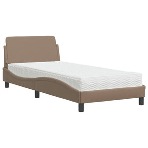 Bed with Mattress "Dover" Cappuccino 80x200 cm Faux Leather