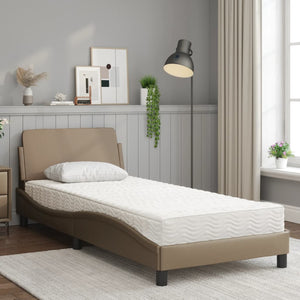 Bed with Mattress "Dover" Cappuccino 90x190 cm Faux Leather