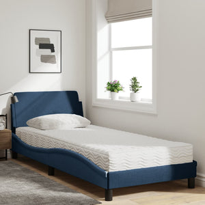 Bed with Mattress "Dover" Blue 90x200 cm Fabric