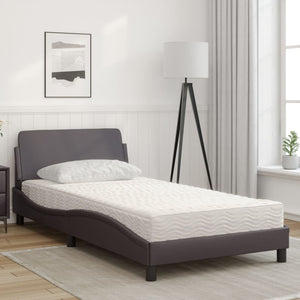 Bed with Mattress "Dover" Grey 100x200 cm Faux Leather