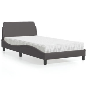 Bed with Mattress "Dover" Grey 100x200 cm Faux Leather